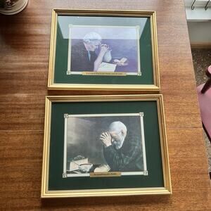 Vintage Framed Grace And Gratitude Prints Eric Enstrom/Jack Garren 12 X 9 1/2”